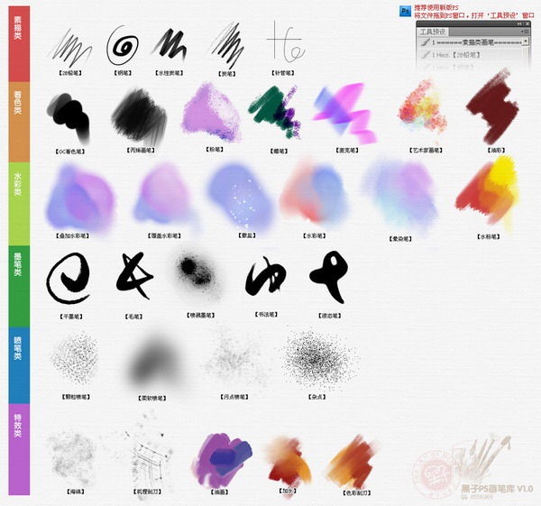 经典photoshop绘画画笔笔触笔刷合集